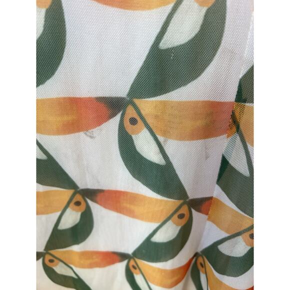 Farm Rio x Anthropologie Farm Rio Printed Toucan Sun Mesh Dress, Sz XL - Read - Picture 8 of 12